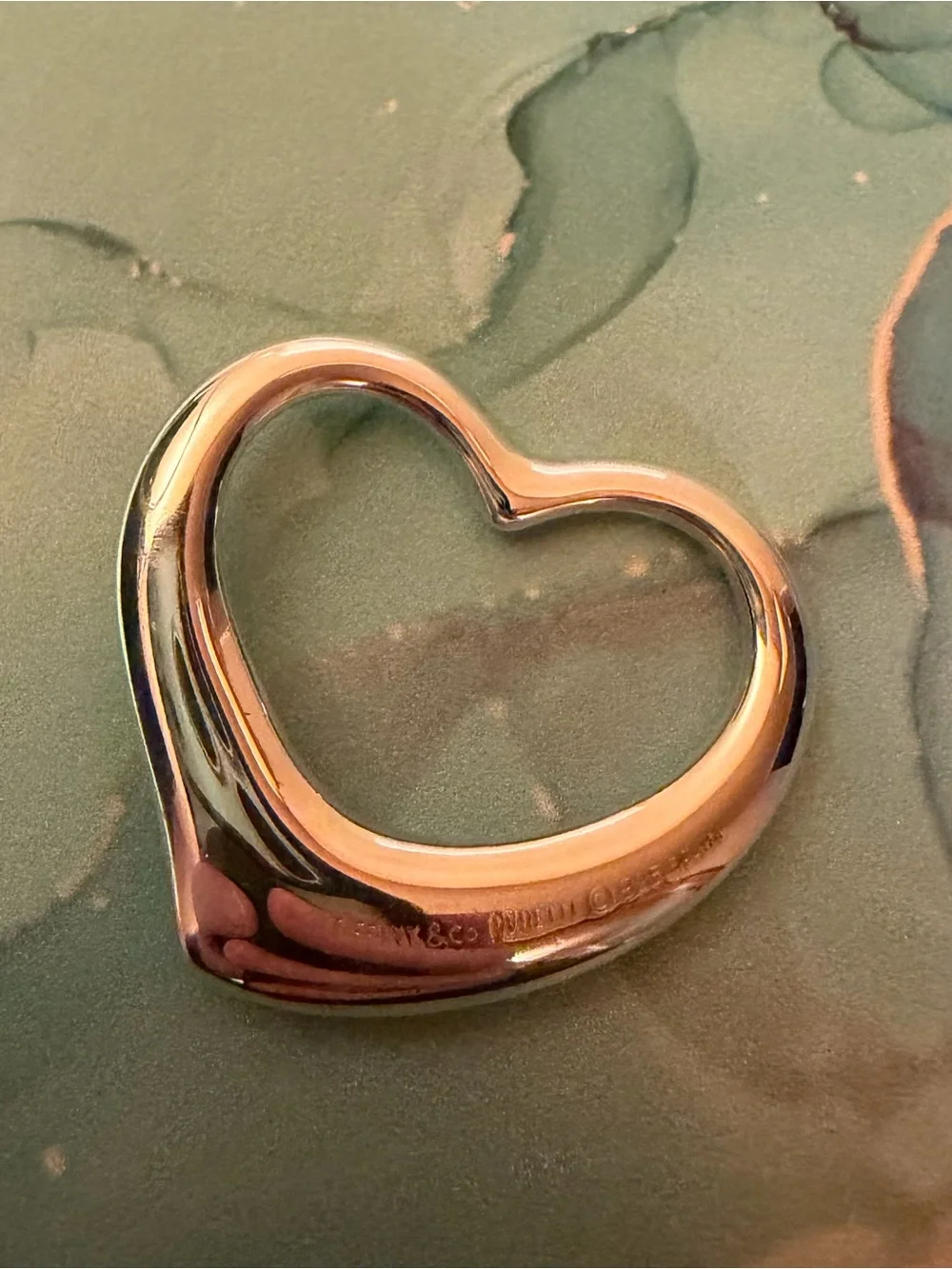 Tiffany & Co. Elsa Peretti Open Heart Silver 36mm Large Pendant - Picture 6 of 7